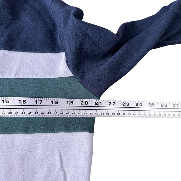 Marine Layer Fleece Sweatshirt Men’s Medium Colorblock Crewneck Blue Green White - Picture 8 of 10